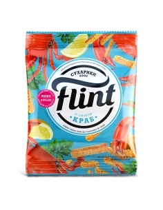 FLINT Сухарики 70г КРАБИ