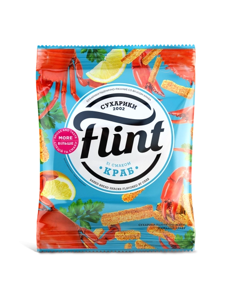 FLINT Сухарики 70г КРАБИ