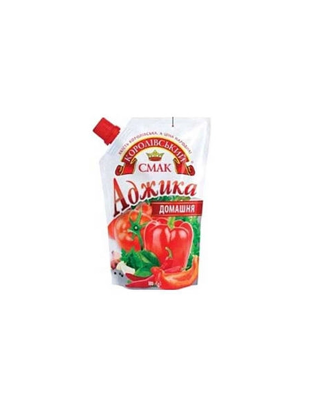 Аджика "Домашня" ТМ "Королівський смак" дой-пак зі штуцером 180г