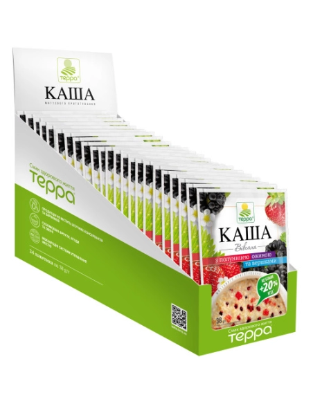 Каша BOX-12 вівсяна з вершками , полуницею та ожиною