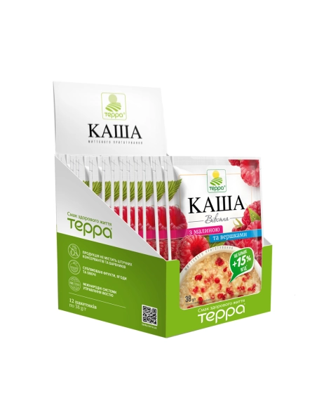 Каша BOX-12 вівсяна з вершками та малиною
