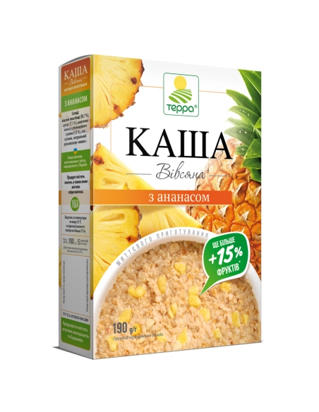 Каша вівсяна з ананасом миттєвого приготування 0,19 кг