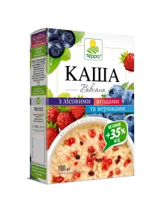 Каша вівсяна з вершками та лісовими ягодами миттєвого приготування 0,19 кг