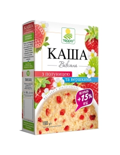 Каша вівсяна з вершками та полуницею миттєвого приготування 0,19 кг