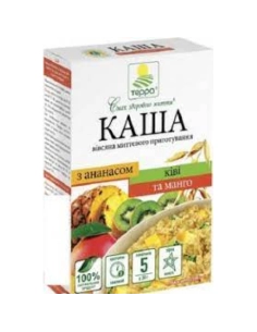 Каша вівсяна з манго, ківі та ананасом миттєвого приготування 0,19 кг