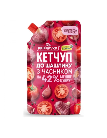 Кетчуп "До шашлику з часником" 250г, д/п ТМ Pripravka