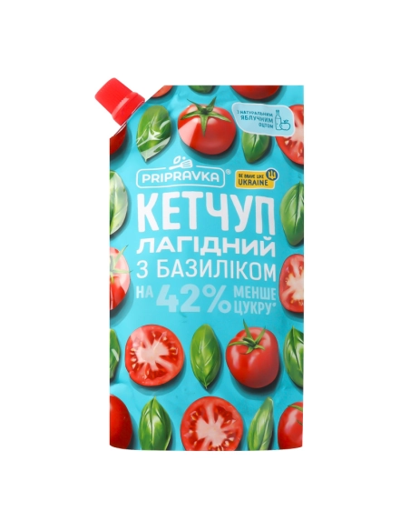 Кетчуп"Лагідний з базиліком " 250г д/п ТМ Pripravka