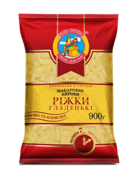 Макароні вироби "РІЖКА ГЛАДКА" 900г