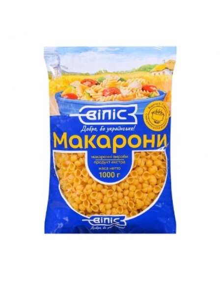 Макароні вироби 1кг "Мушлі" ВІЛІС