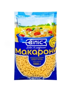 Макаронні вироби 1 КГ Ріжка гладка/ВІЛІС