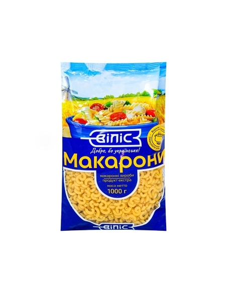 Макаронні вироби 1 КГ Ріжка гладка/ВІЛІС