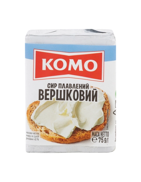 Сир плавлений "КОМО Вершковий" 40% жиру в сухій речовині,75г (24 шт в упак.)