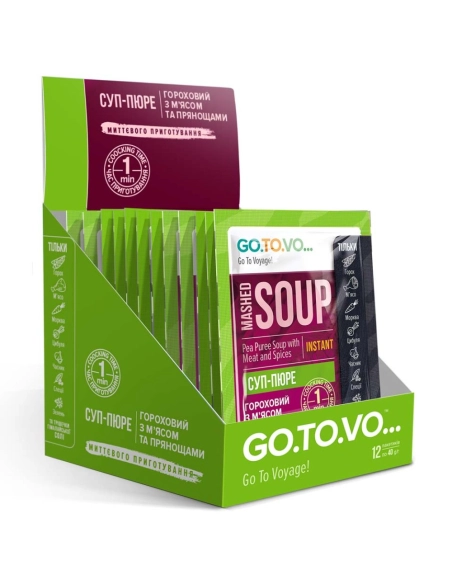 Суп-пюре Box-12 гороховий з м`ясом та прянощами миттєвого приготування