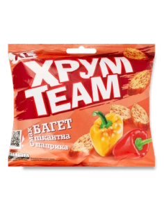 Сухарики зі смаком пікантної паприки ,серія "Багет" , ТМ "ХрумTeam" 100г
