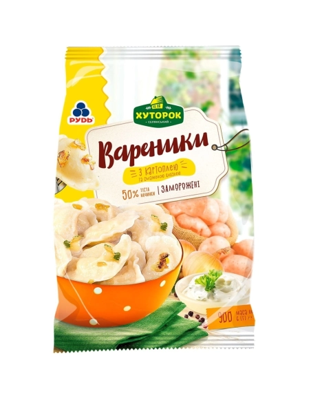 Т90 Вареники картоп.та смаж.цибул.900г ТМ"Хуторок селян"