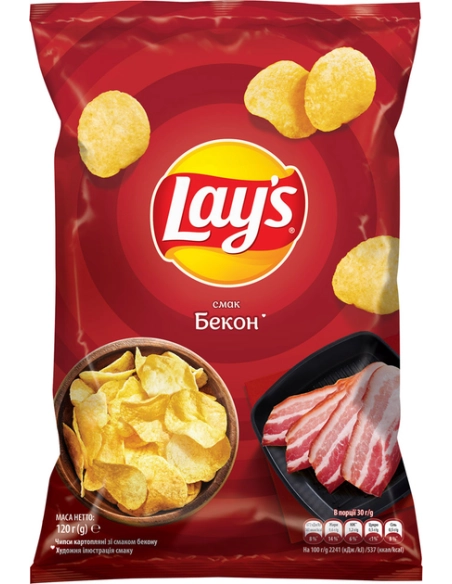 Чипси картопляні зі смаком бекону ,ТМ Lay*s