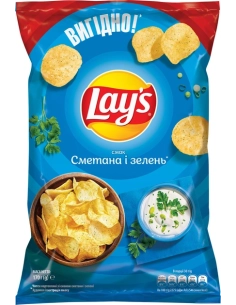 Чипси картопляні зі смаком сметани і зелені ,ТМ Lay*s