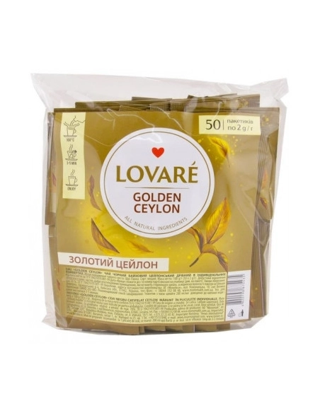 LOVARE "Ceylon tea" чай чорний дрібний , 50пак. по 2г в прозорій плівці