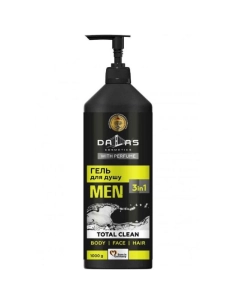 DALAS Чоловічий шампунь-гель для душу 3в1 Total clean 1000г