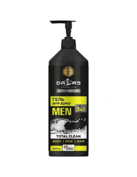 DALAS Чоловічий шампунь-гель для душу 3в1 Total clean 1000г