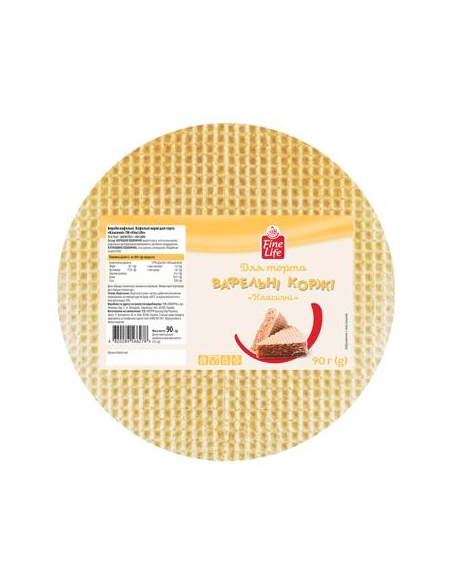 Fl КОРЖІ ВАФЕЛЬНІ 90Г КЛАСИЧНІ