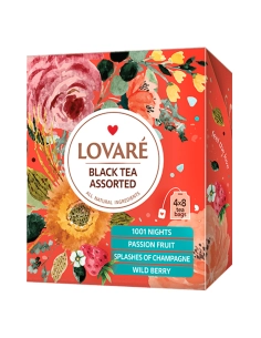 LOVARE Чай чорний асорті "Assorted black tea" 50пак.в індивідуальних конвертах по 2г