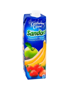 Бананово-яблучно-полуничний нектар з м'якоттю стерилізований, ТМ 'Sandora' 0.95л