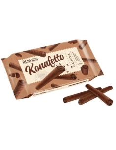 ВАФЕЛЬНІ ТРУБОЧКИ Konafetto cocoa з начинкою крем-какао ВКФ 140г/15 шт
