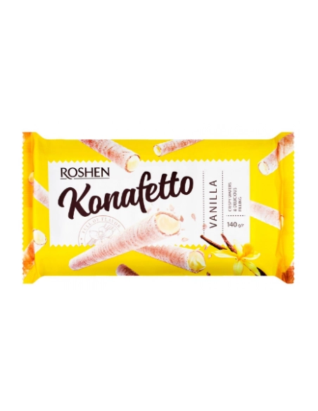 ВАФЕЛЬНІ ТРУБОЧКИ Konafetto з ванільною начинкою ВКФ 140г/15 шт