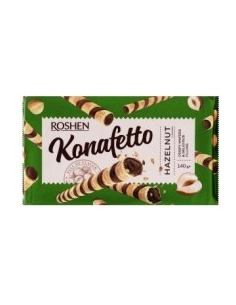 ВАФЕЛЬНІ ТРУБОЧКИ Konafetto з горіховою начинкою ВКФ 140г/15 шт