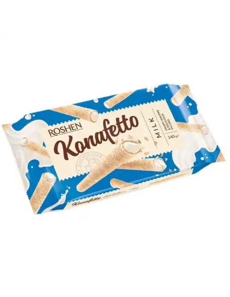 ВАФЕЛЬНІ ТРУБОЧКИ Konafetto з молочною начинкою ВКФ 140г/15 шт