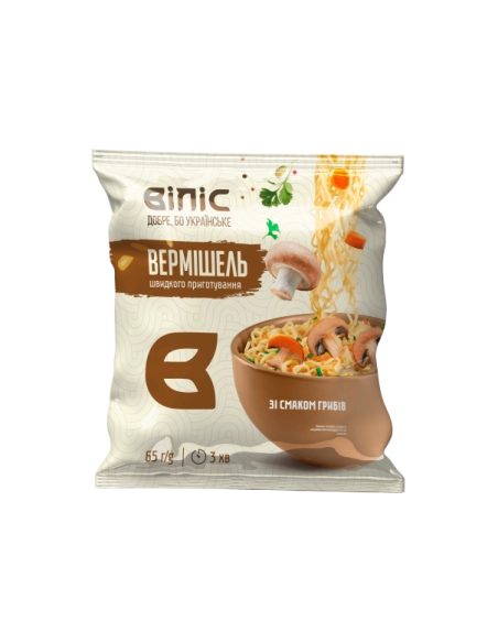 Вермішель швидкого приготування зі смаком грибів 65г /ВІЛІС/