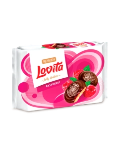 ЗДОБНЕ ПЕЧИВО Lovita Jelly Cookies з желейною начинкою зі смаком малини ККФ 135г/21шт