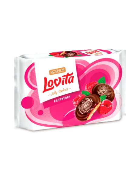 ЗДОБНЕ ПЕЧИВО Lovita Jelly Cookies з желейною начинкою зі смаком малини ККФ 135г/21шт