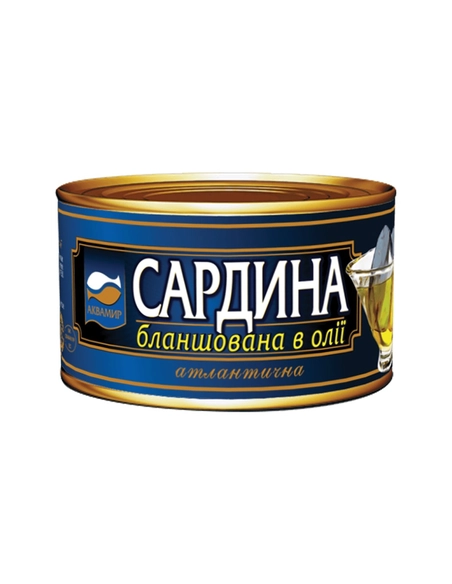 Консерви рибні"Сардина атлантична в олії", ж/б№3, з ключем, 240г.ТМ Ризьке золото(24шт в упак
