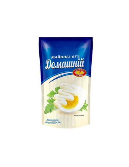 Майонез 67%"Домашній" дой-пак зі штуцером 300гр ТМ"Чугуєв-продукт"