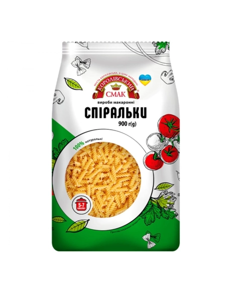 Макарони ТМ"Королівський смак" "СПІРАЛЬКИ" 900г