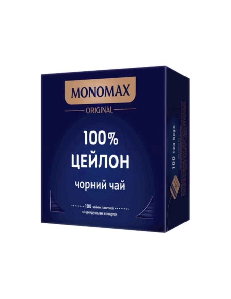 МОНОМАХ 100% CEYLON чай цейлонський чорний пакетований у конверті 50г