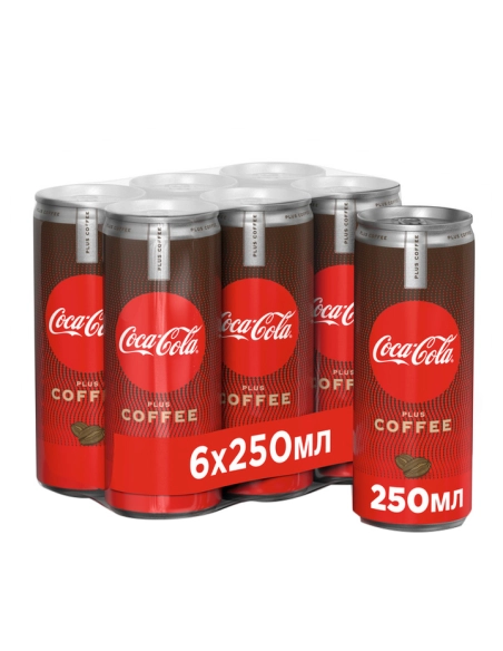 Напої 250 CAN х6 Кока Кола плюс кава