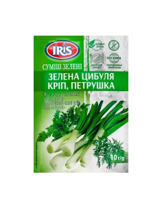 приправа "Суміш трав" Зелена цибуля,кріп петрушка 10г(30шт) ТМ "IRIS"