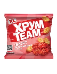 Сухарики зі смаком королівського краба ,серія "Багет" , ТМ "ХрумTeam" 100г