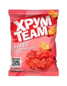 Сухарики зі смаком королівського краба ,серія "Багет" , ТМ "ХрумTeam" 60г
