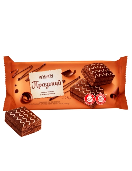 ТІСТЕЧКА Бісквіт Рошен Празький ВКФ 300г/9шт