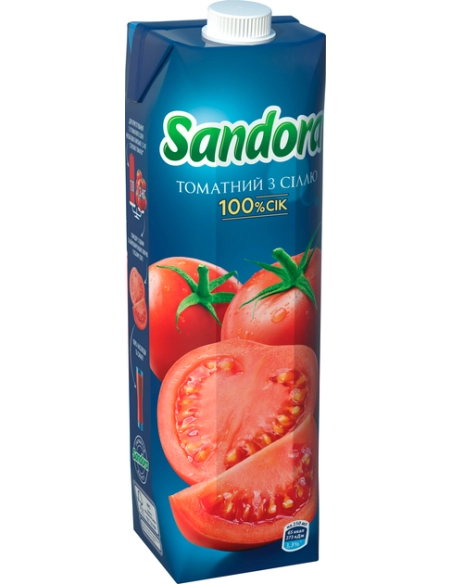 Томатний сік з сіллю відновлений стерилізований, ТМ 'Sandora' 0.95л
