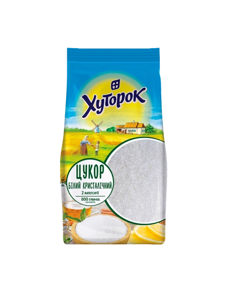 Цукор білий кристалічний ТМ"Хуторок" 800г